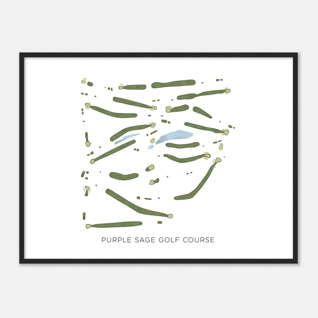 Print of Purple Sage Golf Course Modern Map