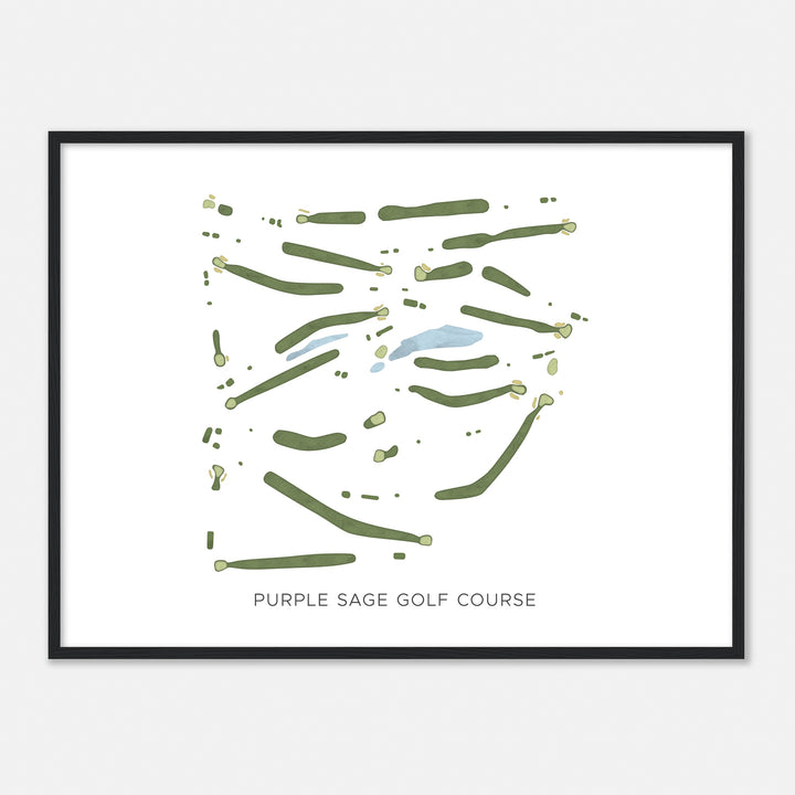 Print of Purple Sage Golf Course Modern Map