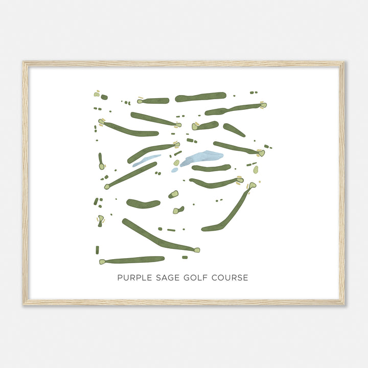 Print of Purple Sage Golf Course Modern Map