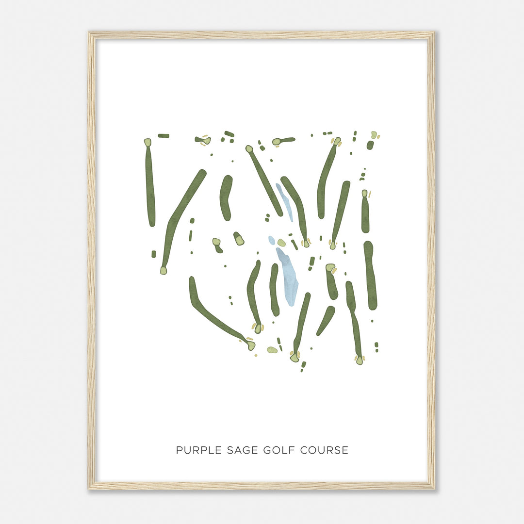 Print of Purple Sage Golf Course Modern Map