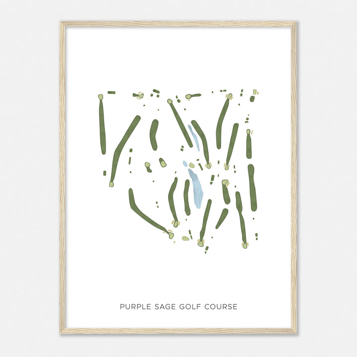 Print of Purple Sage Golf Course Modern Map