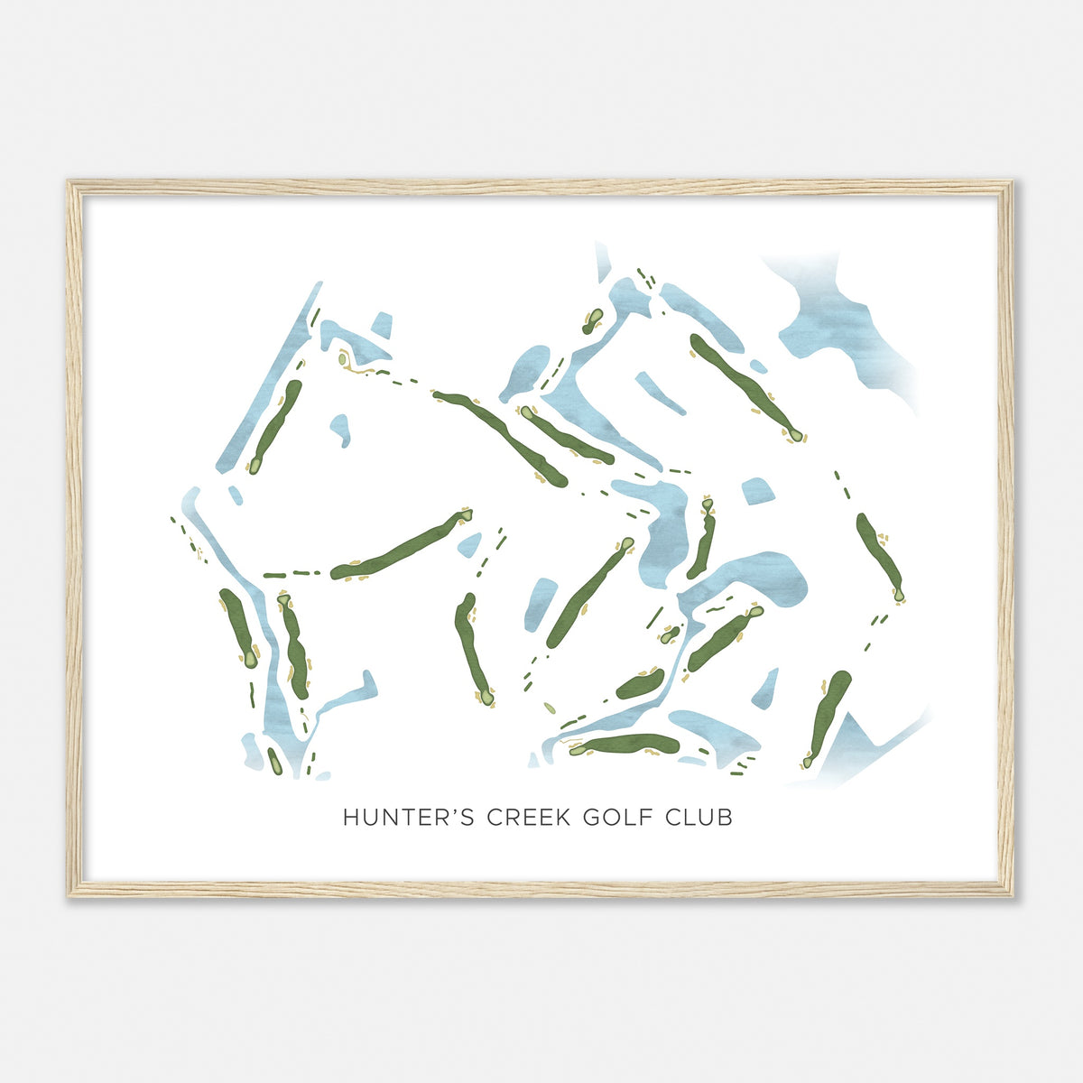 Print of Hunter'S Creek Golf Club Modern Map