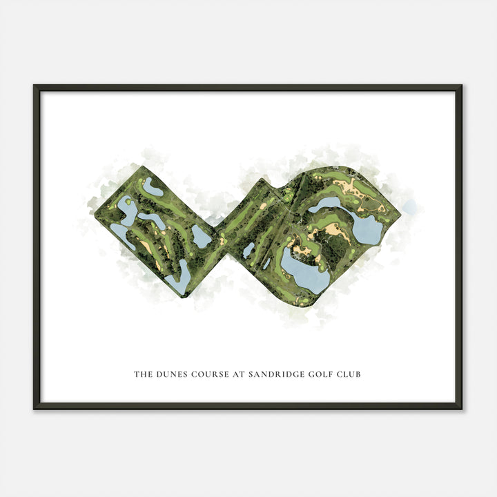 Print of The Dunes Course At Sandridge Golf Club Classic Map