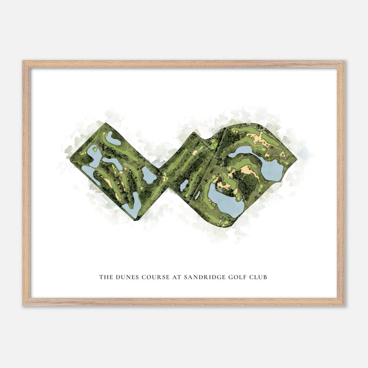 Print of The Dunes Course At Sandridge Golf Club Classic Map