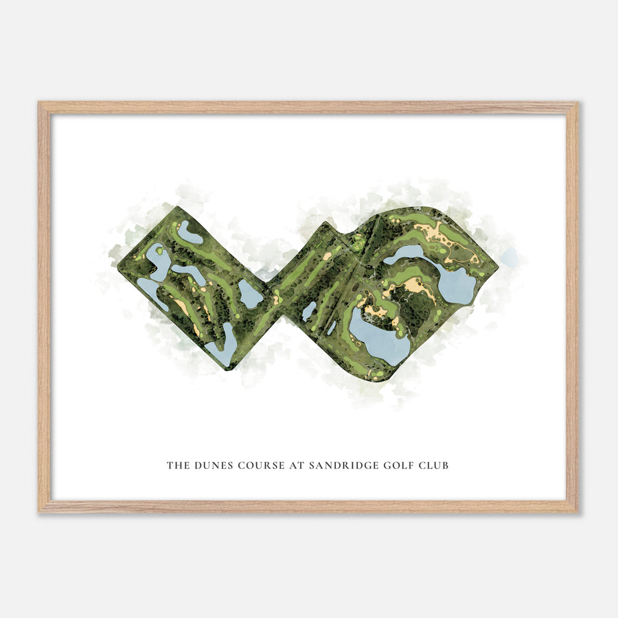 Print of The Dunes Course At Sandridge Golf Club Classic Map