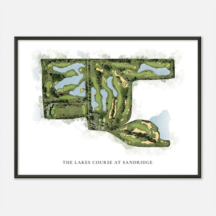 Print of The Lakes Course At Sandridge Classic Map