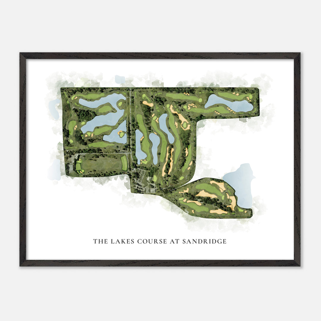 Print of The Lakes Course At Sandridge Classic Map