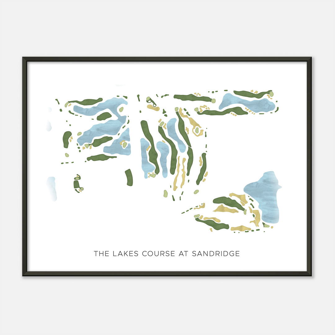 Print of The Lakes Course At Sandridge Modern Map