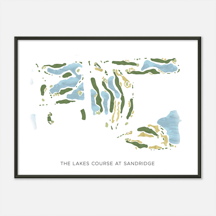 Print of The Lakes Course At Sandridge Modern Map