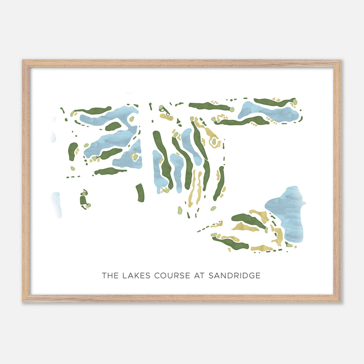 Print of The Lakes Course At Sandridge Modern Map