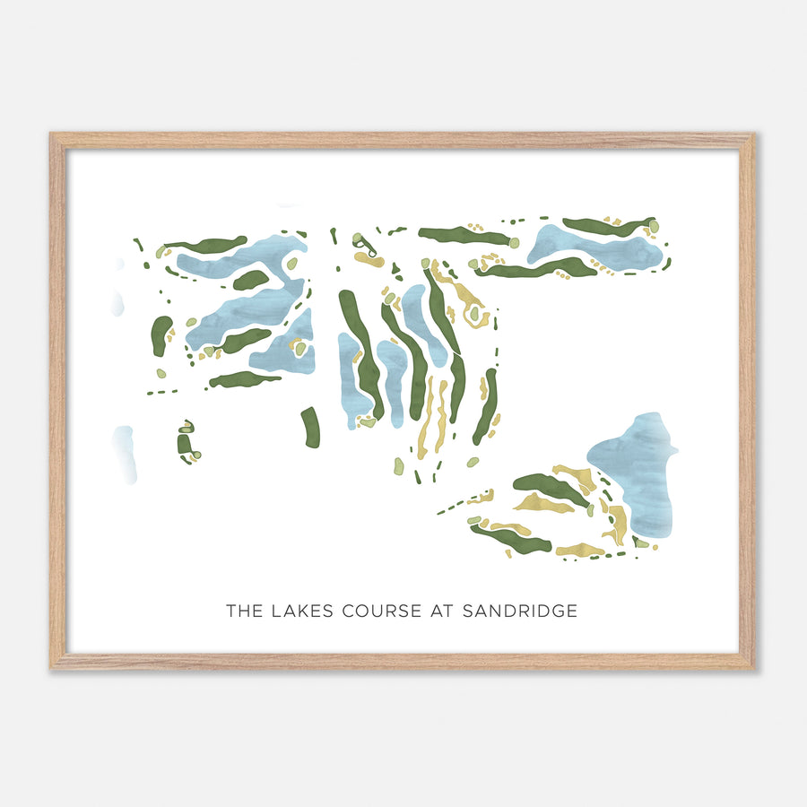 Print of The Lakes Course At Sandridge Modern Map