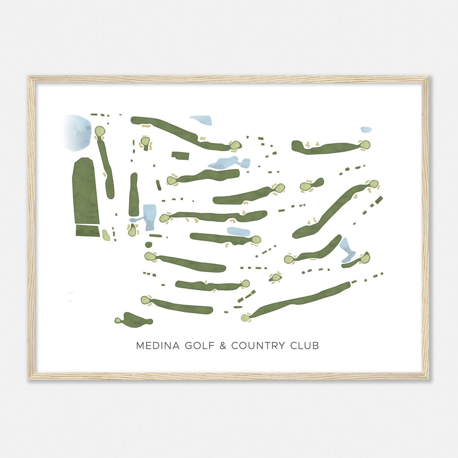 Print of Medina Golf & Country Club Modern Map