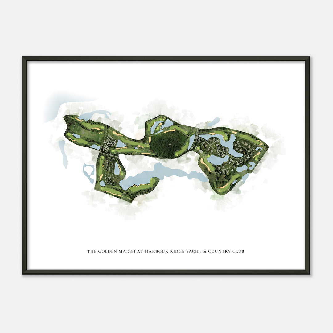 Print of The Golden Marsh At Harbour Ridge Yacht &amp; Country Club Classic Map