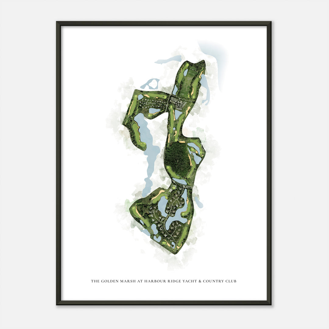 Print of The Golden Marsh At Harbour Ridge Yacht &amp; Country Club Classic Map