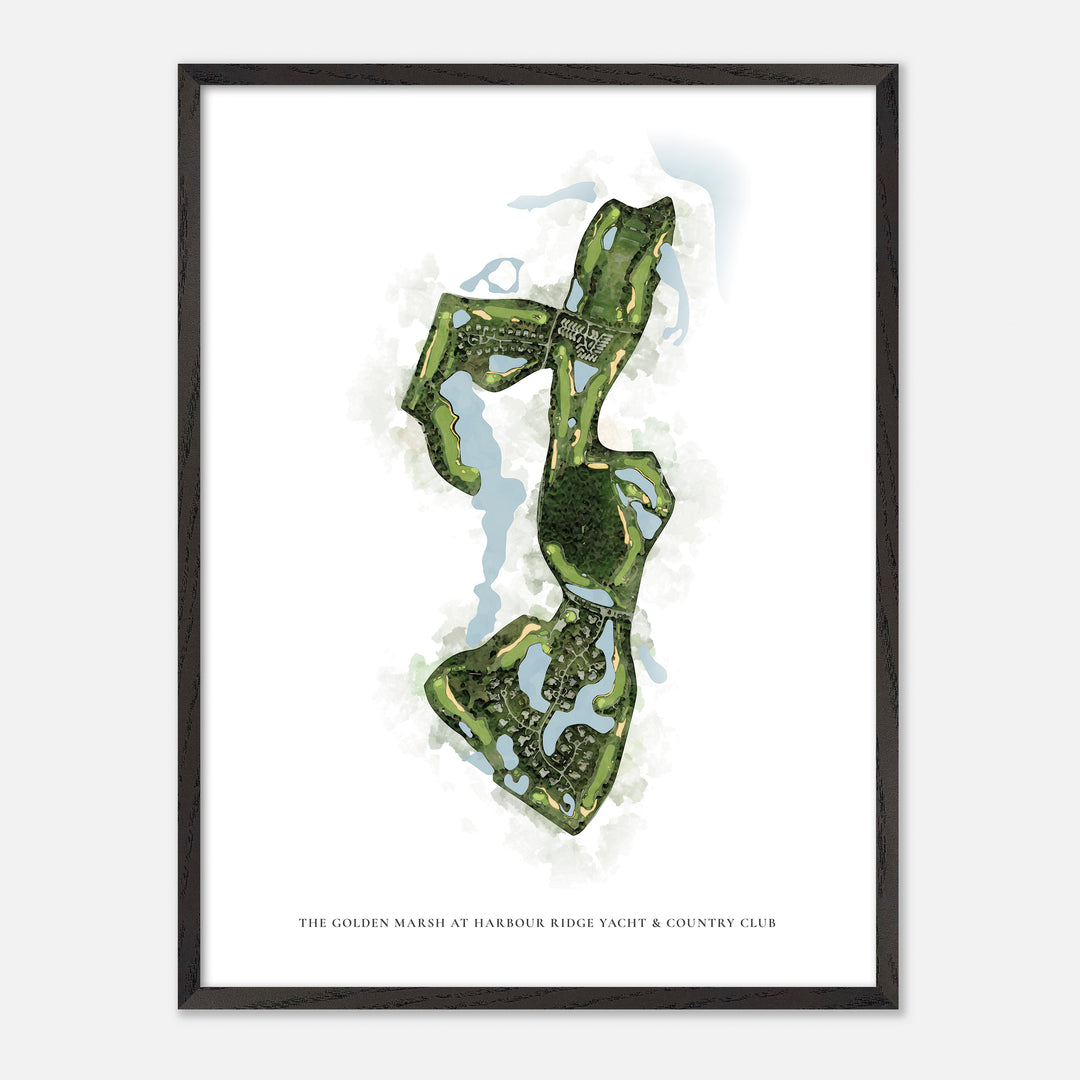 Print of The Golden Marsh At Harbour Ridge Yacht &amp; Country Club Classic Map
