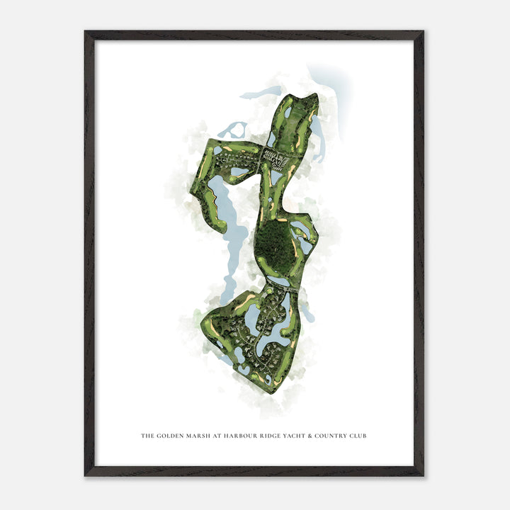 Print of The Golden Marsh At Harbour Ridge Yacht &amp; Country Club Classic Map