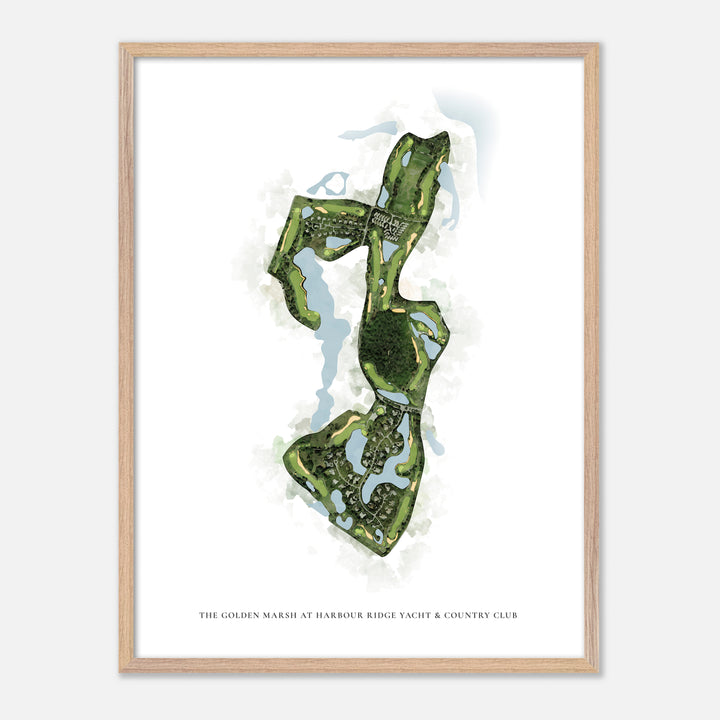 Print of The Golden Marsh At Harbour Ridge Yacht &amp; Country Club Classic Map
