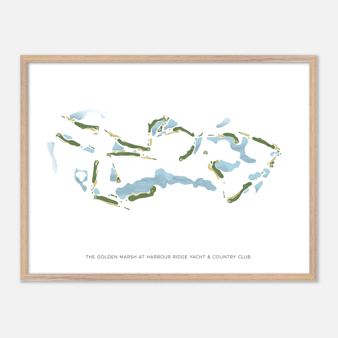 Print of The Golden Marsh At Harbour Ridge Yacht &amp; Country Club Modern Map