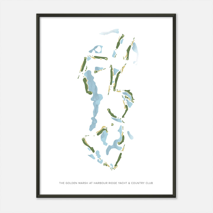 Print of The Golden Marsh At Harbour Ridge Yacht &amp; Country Club Modern Map