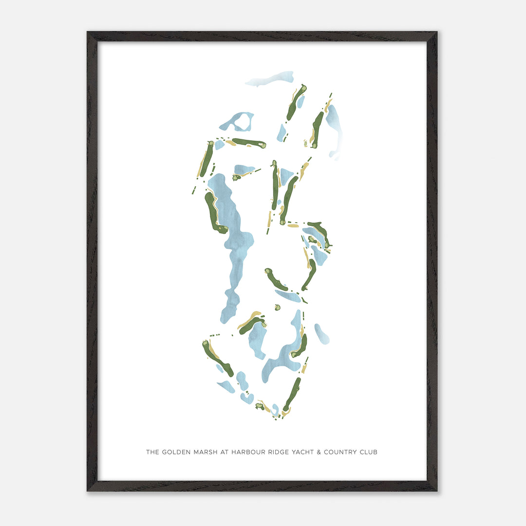 Print of The Golden Marsh At Harbour Ridge Yacht &amp; Country Club Modern Map