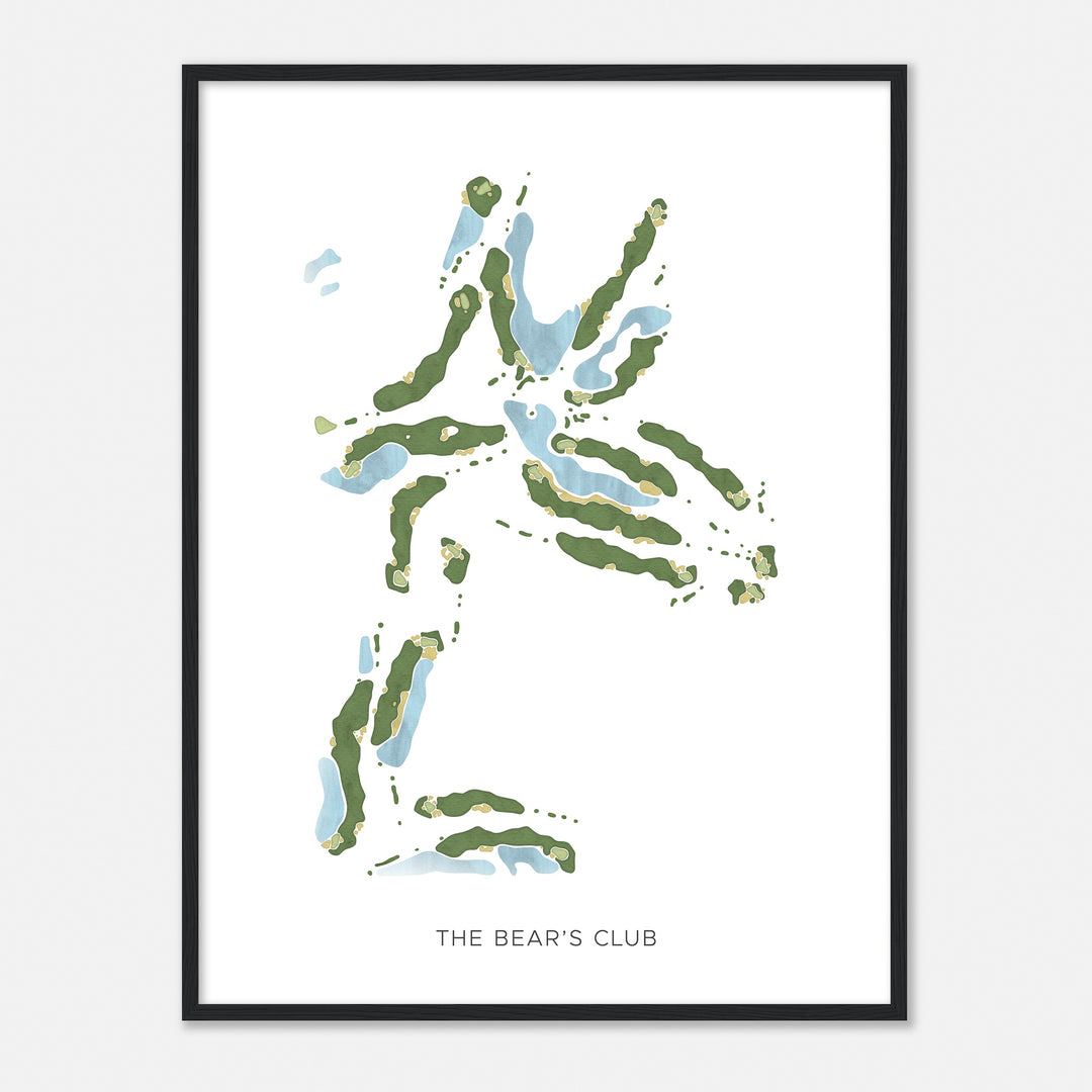 Print of The Bear'S Club Modern Map