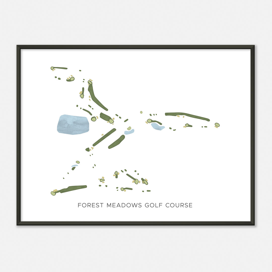 Print of Forest Meadows Golf Course Modern Map