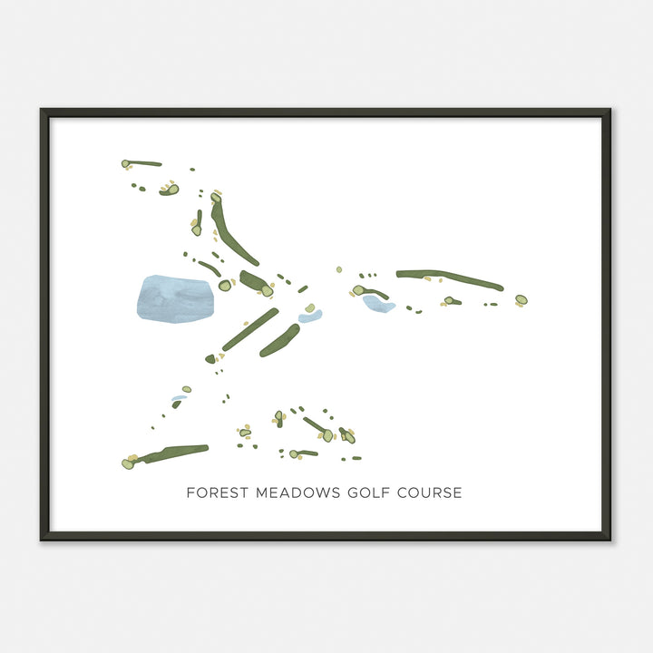 Print of Forest Meadows Golf Course Modern Map