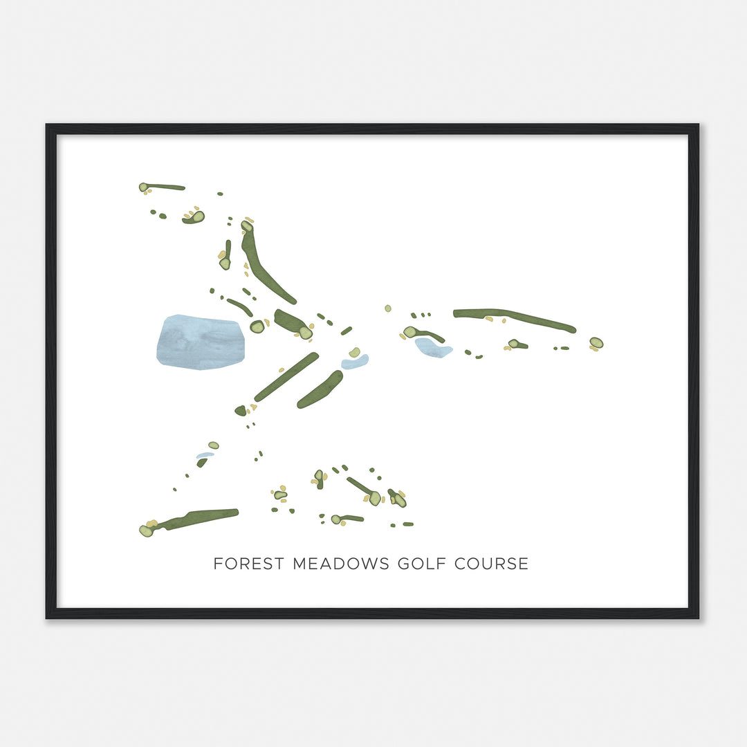 Print of Forest Meadows Golf Course Modern Map