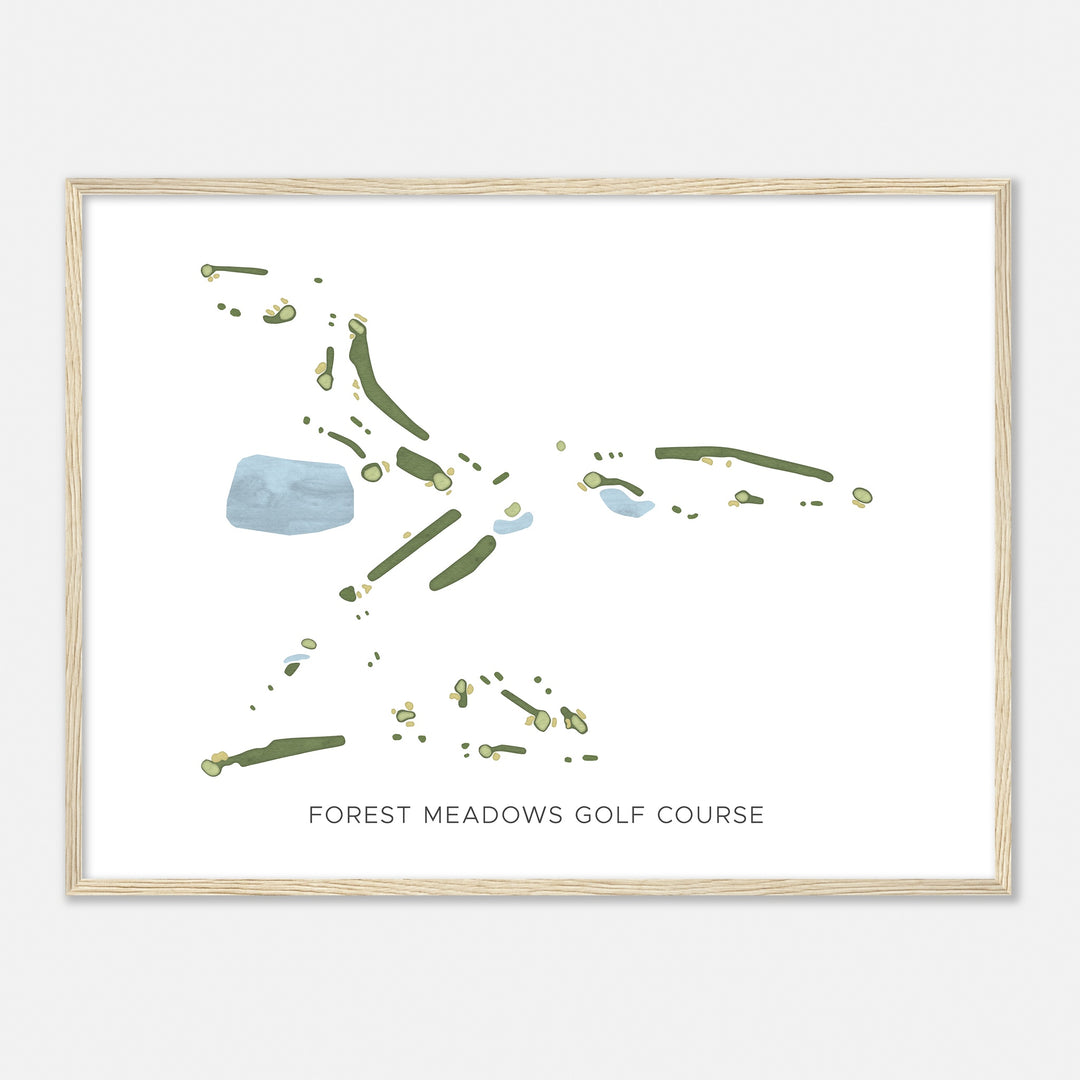 Print of Forest Meadows Golf Course Modern Map