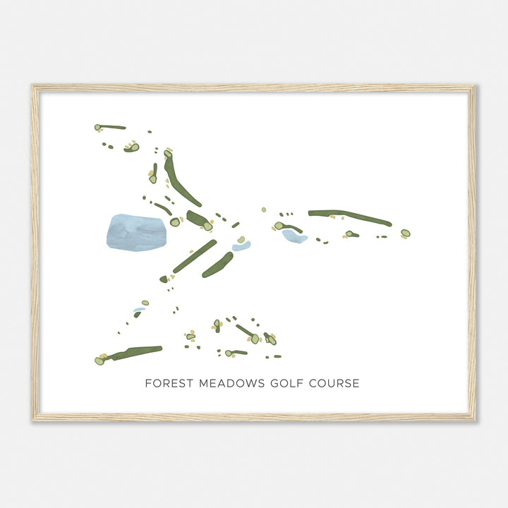 Print of Forest Meadows Golf Course Modern Map