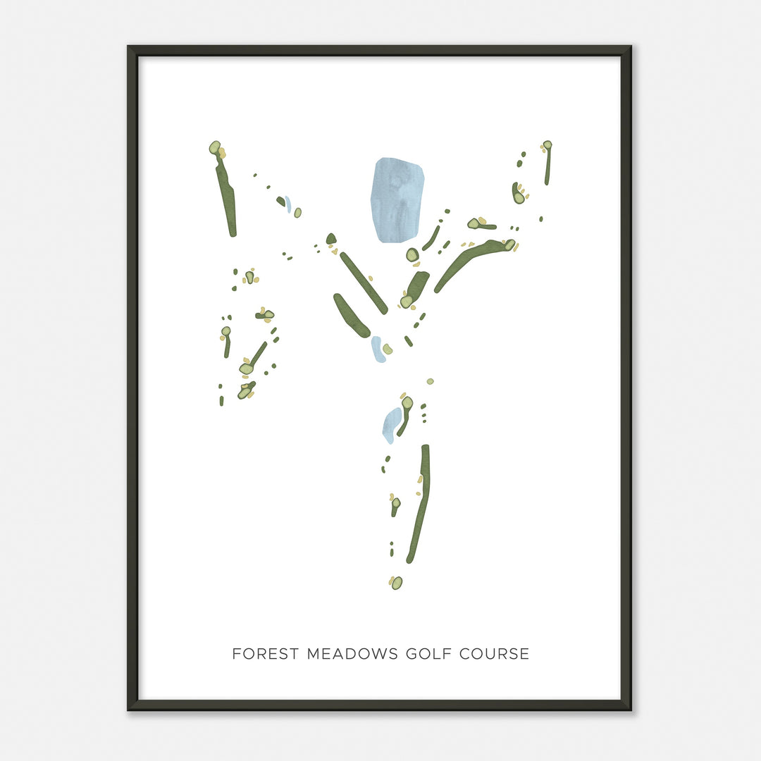 Print of Forest Meadows Golf Course Modern Map