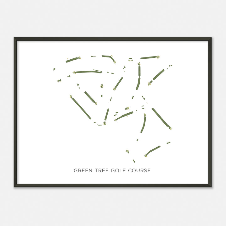 Print of Green Tree Golf Course Modern Map
