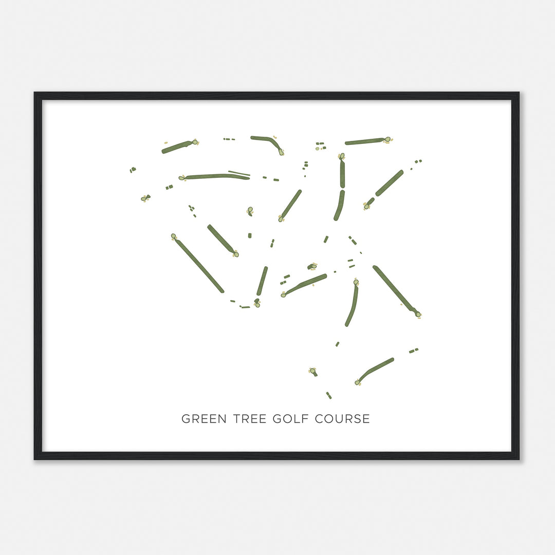 Print of Green Tree Golf Course Modern Map