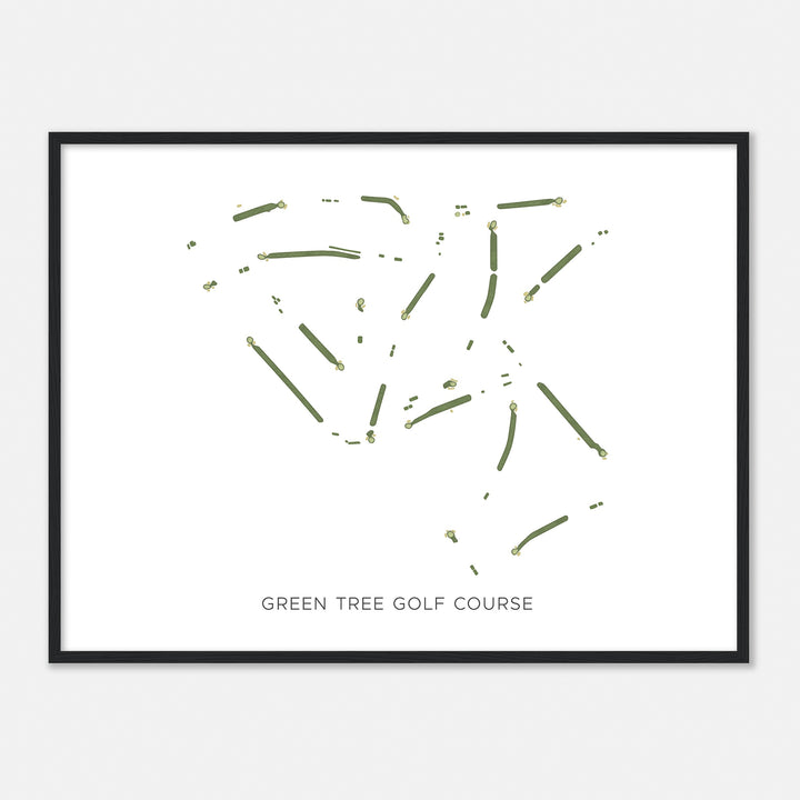 Print of Green Tree Golf Course Modern Map