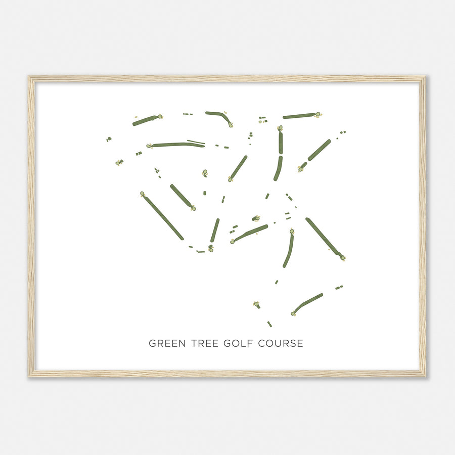 Print of Green Tree Golf Course Modern Map