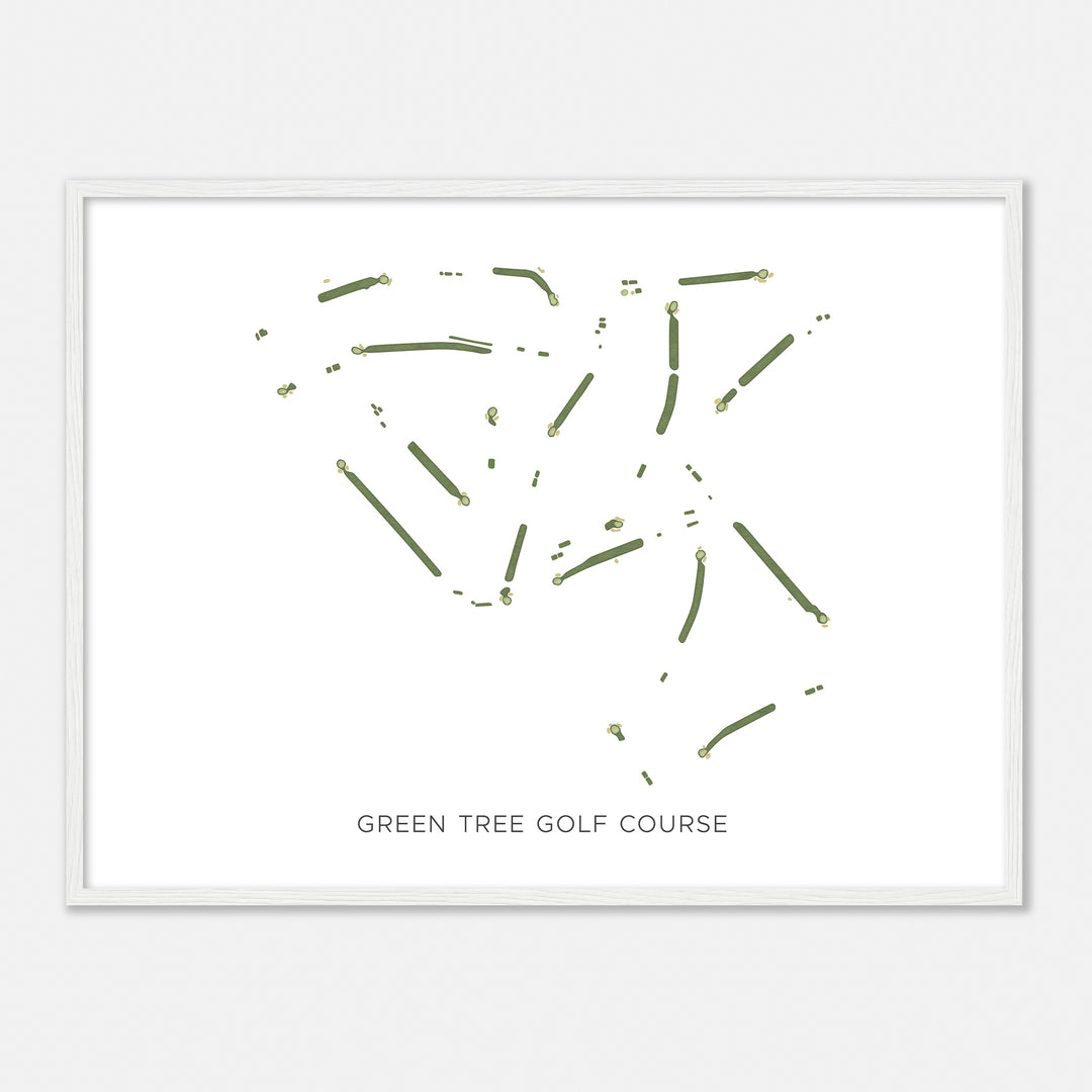 Print of Green Tree Golf Course Modern Map
