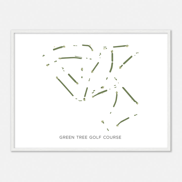Print of Green Tree Golf Course Modern Map