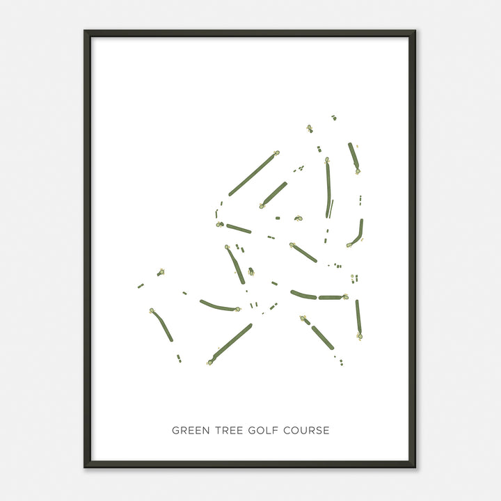 Print of Green Tree Golf Course Modern Map