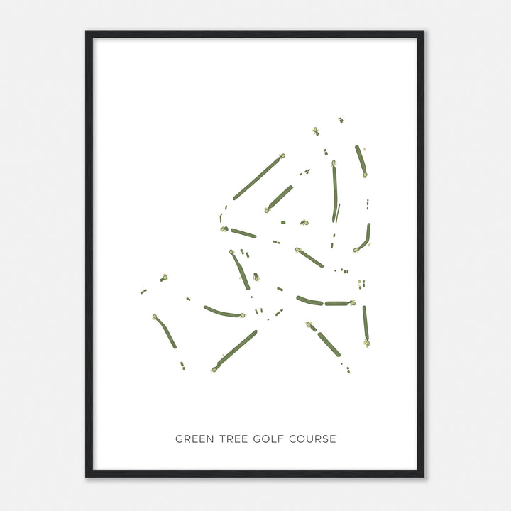 Print of Green Tree Golf Course Modern Map