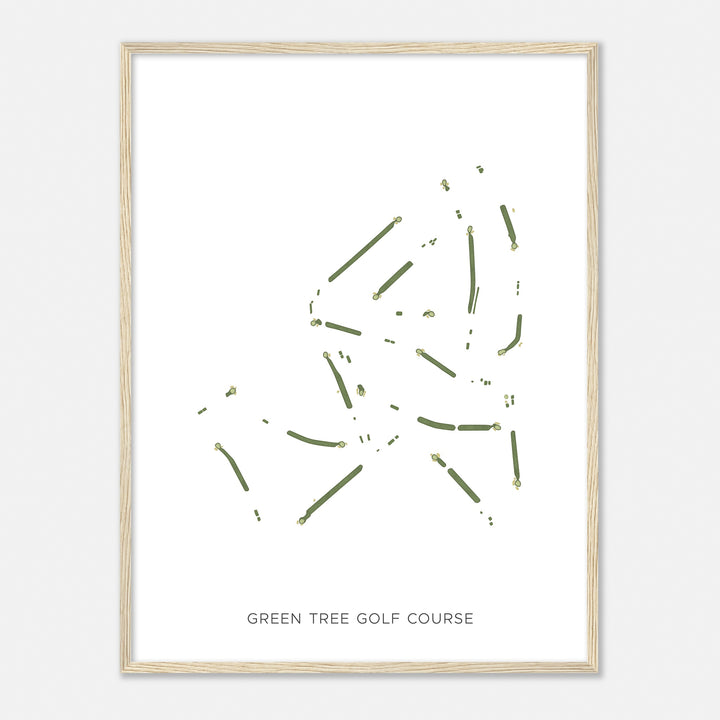Print of Green Tree Golf Course Modern Map