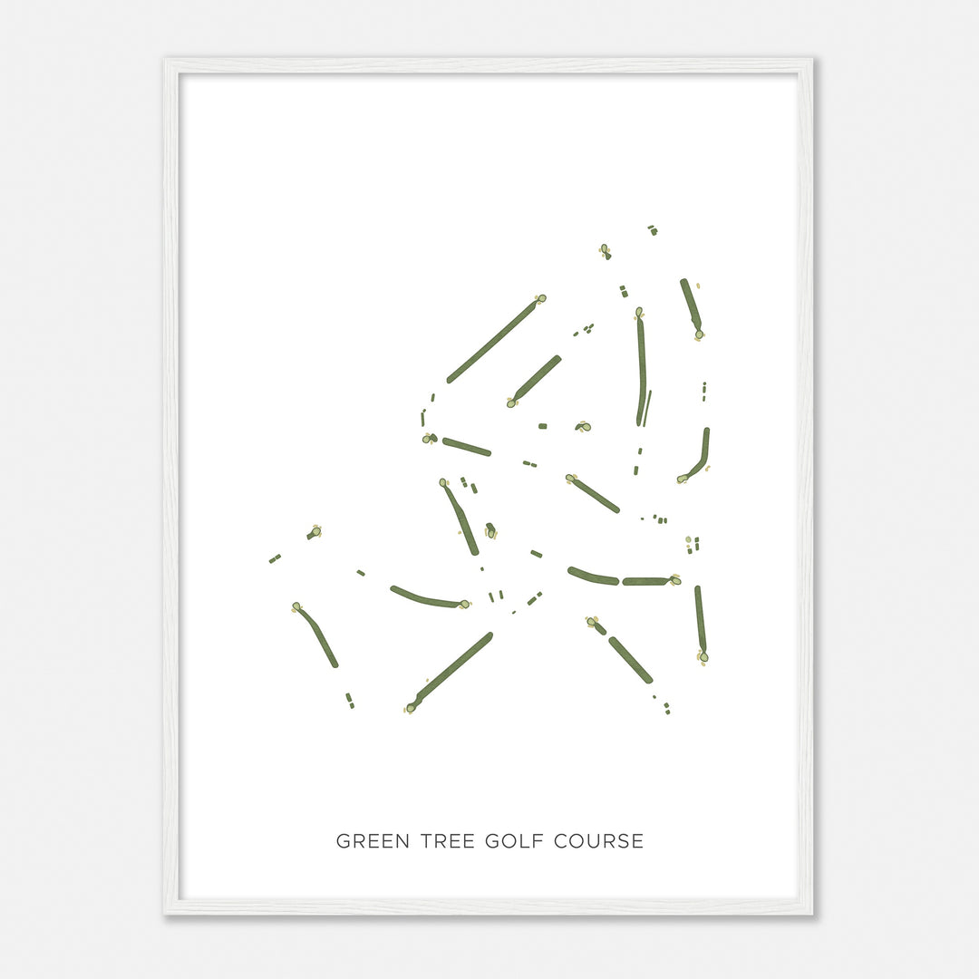 Print of Green Tree Golf Course Modern Map