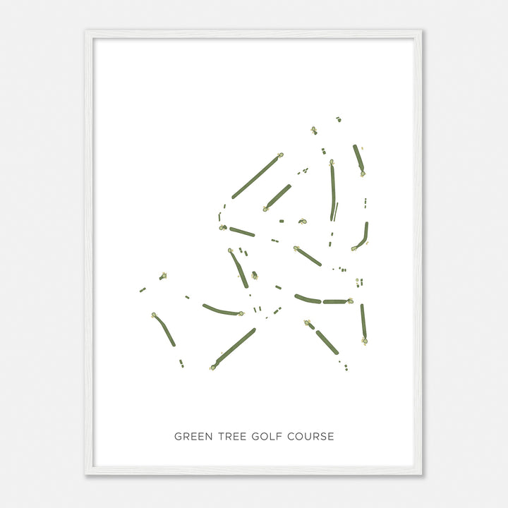 Print of Green Tree Golf Course Modern Map
