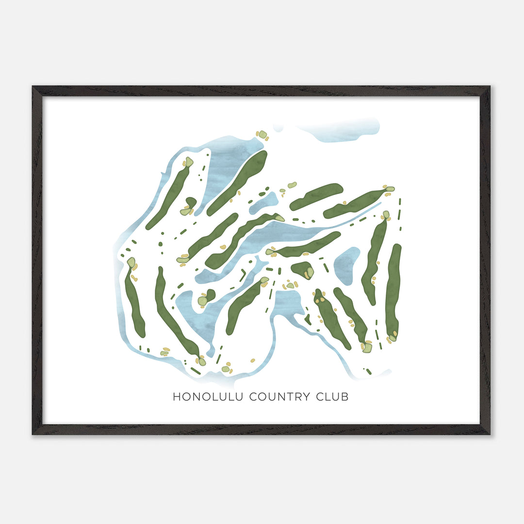 Print of Honolulu Country Club Modern Map