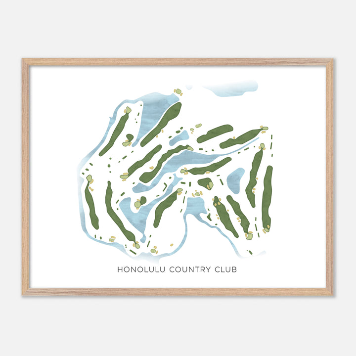 Print of Honolulu Country Club Modern Map