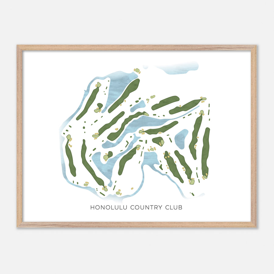 Print of Honolulu Country Club Modern Map