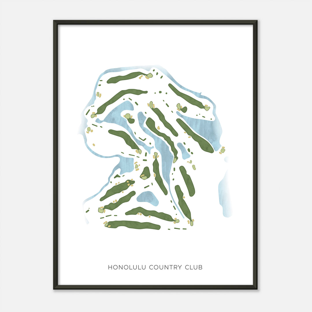 Print of Honolulu Country Club Modern Map