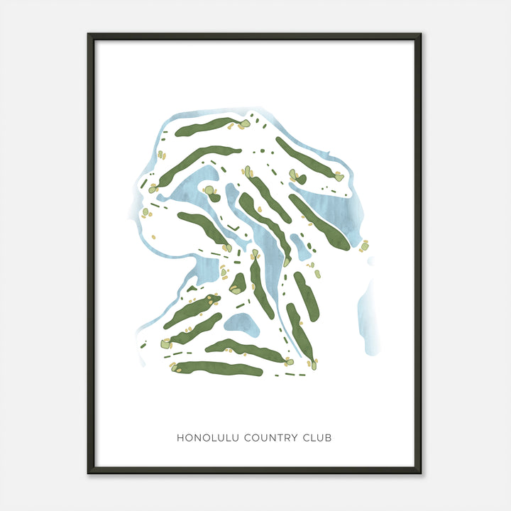 Print of Honolulu Country Club Modern Map