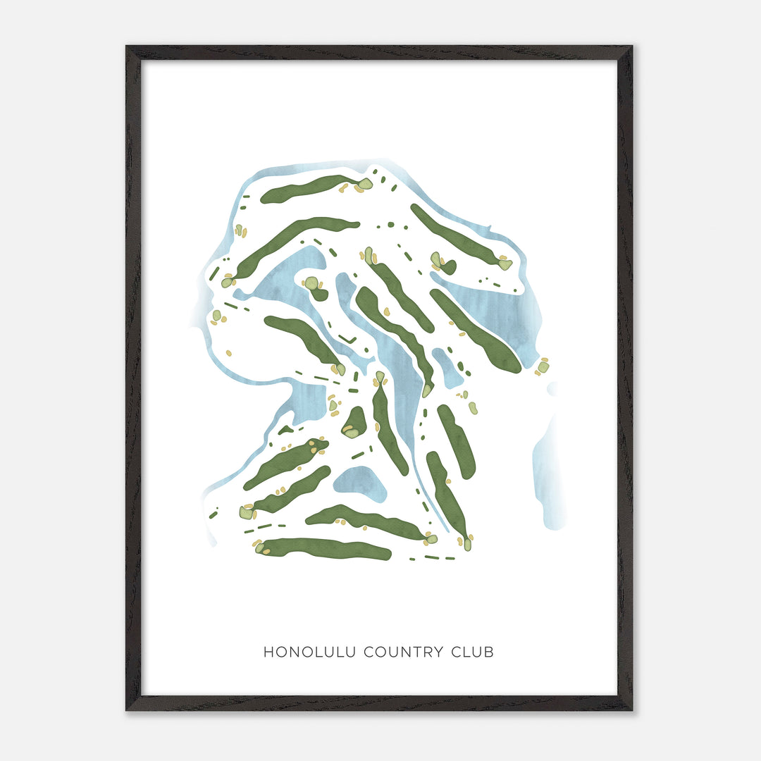 Print of Honolulu Country Club Modern Map