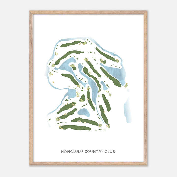 Print of Honolulu Country Club Modern Map