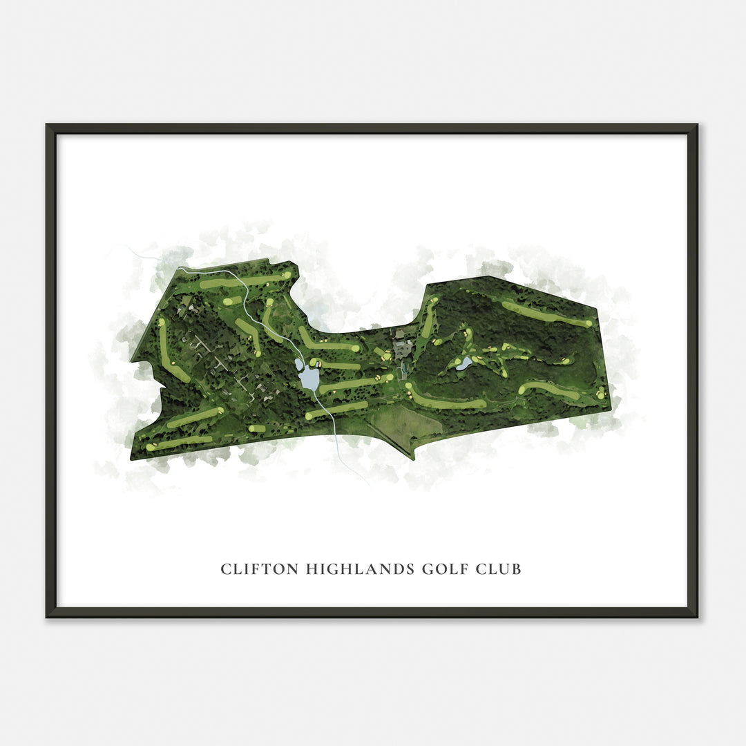 Print of Clifton Highlands Golf Club Classic Map